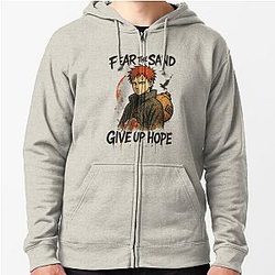 Gaara Fear the Sand Give Up Hope Naruto Fan Art Zipped Hoodie