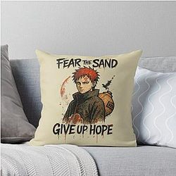 Gaara - Fear the Sand, Give Up - Naruto Fan Art Throw Pillow