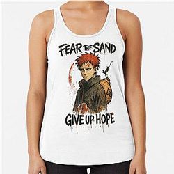Gaara - Fear the Sand, Give Up - Naruto Fan Art Racerback Tank Top