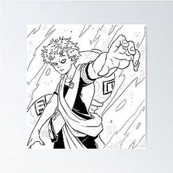 Gaara Classic Black White Poster