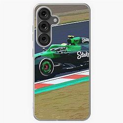 Gabriel Bortoleto racing his 2025 F1 car at Suzuka during Japanese Grand Prix on a Samsung Galaxy Soft Case