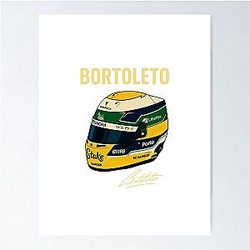 Gabriel Bortoleto Helmet Illustration Formula 1 Brazil Motorsport Art Poster