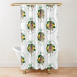 Dogs of the Formula 1 World - Gabriel Bortoleto, Brazil Shower Curtain
