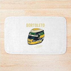 Gabriel Bortoleto Helmet Formula 1 Brazil Motorsport Art Bath Mat