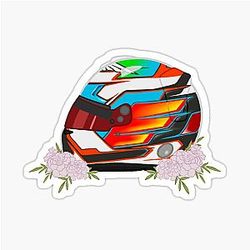 Gabriel Bortoleto 2024 Helmet With Flowers Sticker