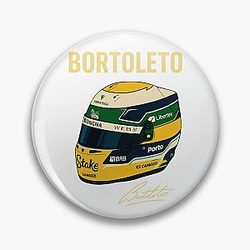 Gabriel Bortoleto Helmet Illustration Formula 1 Brazil Motorsport Art Pin