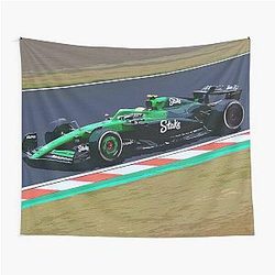 Gabriel Bortoleto racing his 2025 F1 car at Suzuka during the Japanese Grand Prix tapestry