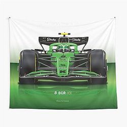 Gabriel Bortoleto Formula 1 Kick Sauber Racing Car Tapestry