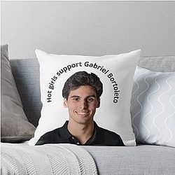 Hot girls support Gabriel Bortoleto Throw Pillow
