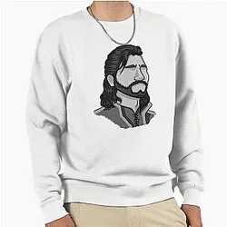 Gale Dekarios - Headshot - Baldur's Gate - Variation 4 - Greyscale Pullover Sweatshirt