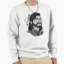 Gale Dekarios - Baldurs Gate - Headshot - Black and White Pullover Sweatshirt Variation 2