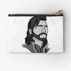 Gale Dekarios Headshot Baldurs Gate Variation 4 Greyscale Zipper Pouch