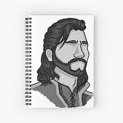 Gale Dekarios - Headshot - Baldur's Gate Variation 4 Greyscale Spiral Notebook