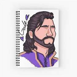 Gale Dekarios - Baldur's Gate 3 - Headshot - Variation - Colour Spiral Notebook