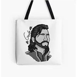 Gale Dekarios - Baldurs Gate - Headshot - Variation Tote Bag - Black and White All Over Print