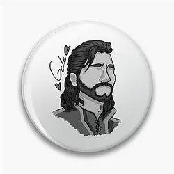 Gale Dekarios - Baldur's Gate - Headshot - Black and White Pin