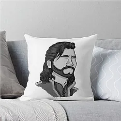 Gale Dekarios - Headshot - Baldur's Gate - Greyscale Throw Pillow