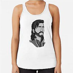 Gale Dekarios - Headshot - Baldur's Gate Variation Greyscale Racerback Tank Top