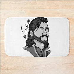 Gale Dekarios - Baldur's Gate - Headshot - Variation 2 - Black and White Bath Mat