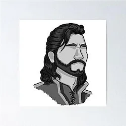 Gale Dekarios - Headshot - Baldur's Gate - Greyscale Poster