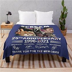 Scream 25th Anniversary Cast Signed Sidney Laws Gifts Vintage Throw Blanket