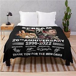 Scream 25th Anniversary Cast Signed Sidney Gale Weathers Dwight Vintage Unisex T Shirt Throw Blanket