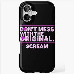 Don't Mess with the Original Scream Movie Quote Gale Weathers Distressed Typography iPhone Case