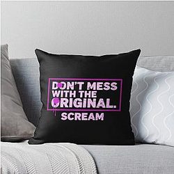 Don't Mess with the Original T-Shirt Scream Movie Quote Gale Weathers Distressed Typography Throw Pillow