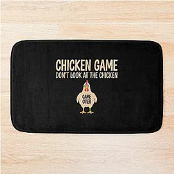 Chicken Game Theory Design Funny Bath Mat