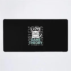 I Love Math and Cats Game Theory Desk Mat