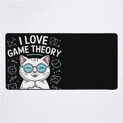 I Love Math and Cats Game Theory Desk Mat