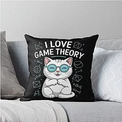 I Love Math and Cats Game Theory Throw Pillow