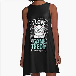 I Love Math and Cats: Game Theory A-Line Dress