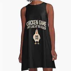 Chicken Game Theory Design Funny A-Line Dress