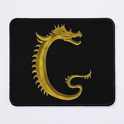 Letter of the Dragonfont Initial Capital Monogram (Dragon) Mouse Pad