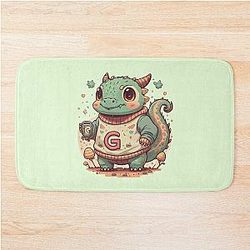 Cute Dragon Letter G Bath Mat