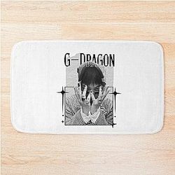 G-Dragon Kpop Soloist from Big Bang Black and White Classic Design Collage Bath Mat