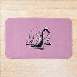 Halloween Party Bigfoot Alien Meet Loch Ness Dragon Spooky Bath Mat