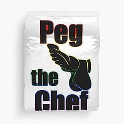 Pig the Chef! Dragon Rainbow Outline Duvet Cover