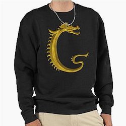 Letter of the Dragonfont Initial Capital Monogram (Dragon) Pullover Sweatshirt
