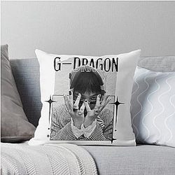 G-Dragon K-pop soloist from Big Bang Monochrome Classic Design Collage Throw Pillow
