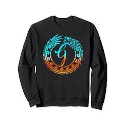 Tribal Dragon Initial Letter Monogram Boho Sweatshirt