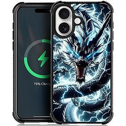 iPhone 17 Case with Lightning Dragon Four Corner Airbag Protection Design Soft Silicone Frame Personalized Pattern Case for Men