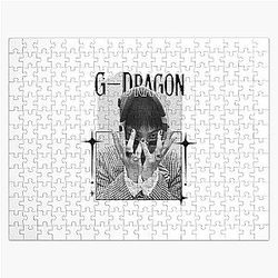 G-Dragon Kpop Solo Artist from Big Bang Monochrome Black White Classic Design Collage Jigsaw Puzzle