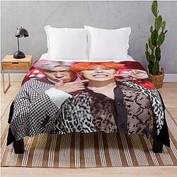 GTOP G Dragon Top Big Bang Kpop Group Throw Blanket