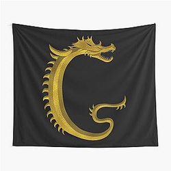Letter of the Dragonfont Initial Capital Monogram (Dragon) Tapestry