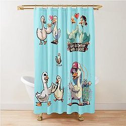 Life is Better with Geese Shower Curtain