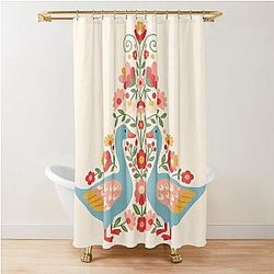 Scandinavian Folk Art by Heidi-Anne Morris Shower Curtain