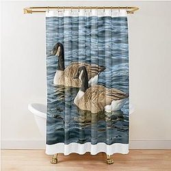Two Canada Geese Swimming on a Lake Shower Curtain