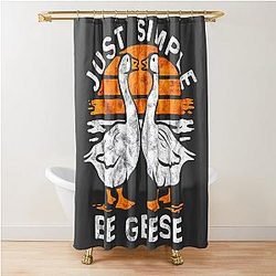 Simple Geese: Embrace the White and Orange Goose Life Shower Curtain